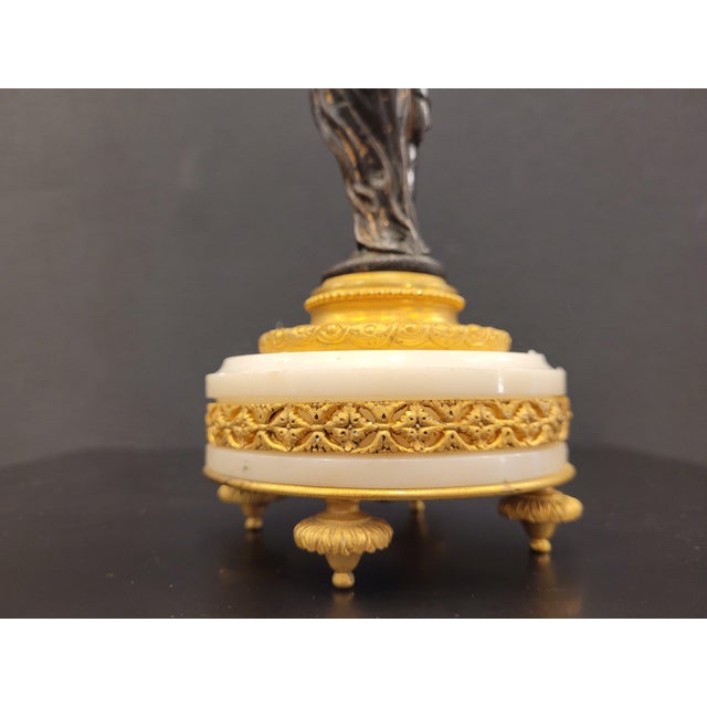 19th Century Putti Candlesticks in Bronze, Ormolu and Marble, France, 1890s, Set of 2 For Sale - Image 15 of 17