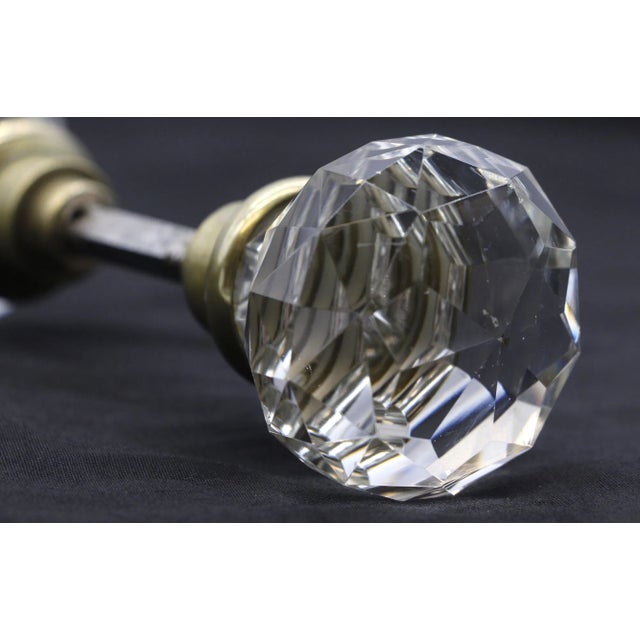Pair of Vintage Faceted Collectors Cut Glass Doorknobs For Sale - Image 6 of 7