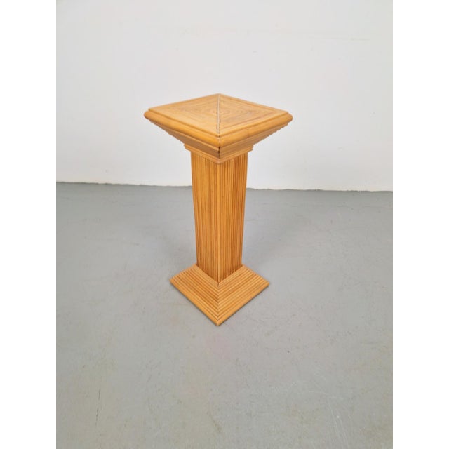 1980s Vintage Rattan Pedestal from Vivai del Sud, 1980s For Sale - Image 5 of 7