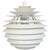 Poul Henningsen Louvre lamp with white metal shades. The lamp is from the 1980s and appears with some dents in the shades...