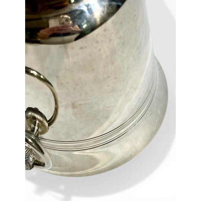 Vintage French Art Deco Silver Plate Ice Bucket With Ice Spoon For Sale - Image 6 of 14