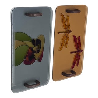 Artistic Serving Trays, Italy, 1980s, Set of 2 For Sale