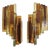 Glass Wall Lamps in Amber and Brown Colour by Svend Aage Holm Sorensen for Hazel & Teudt, 1960s, Set of 2 For Sale