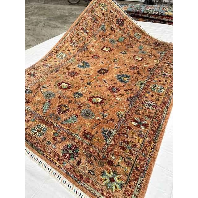 Camel Sultanabad Hand-Knotted Wool Rug - 9'3" X 6'9" For Sale - Image 6 of 17