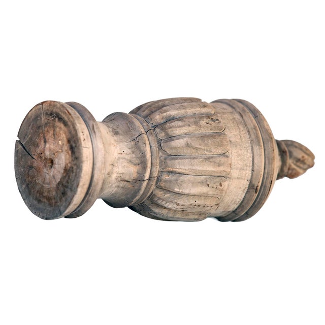 Antique Distressed Architectual Wood Finial For Sale - Image 9 of 10