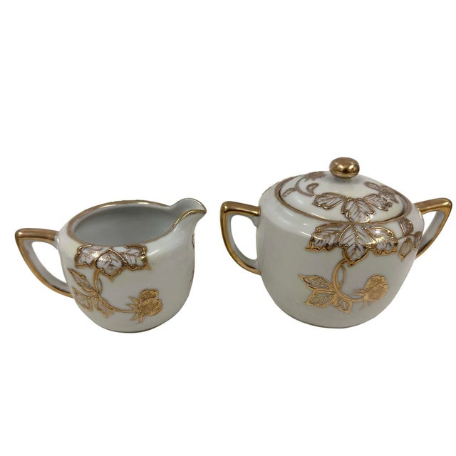 Antique Nippon Nagoya Shofu Gold Porcelain Tea Set for Four For Sale - Image 15 of 15