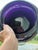 Hand-Blown Black Amethyst Vase Clear Swirled Handles Two's Company Vase Hand-Blown Black Amethyst Clear Swirled Handles For Sale - Image 9 of 9