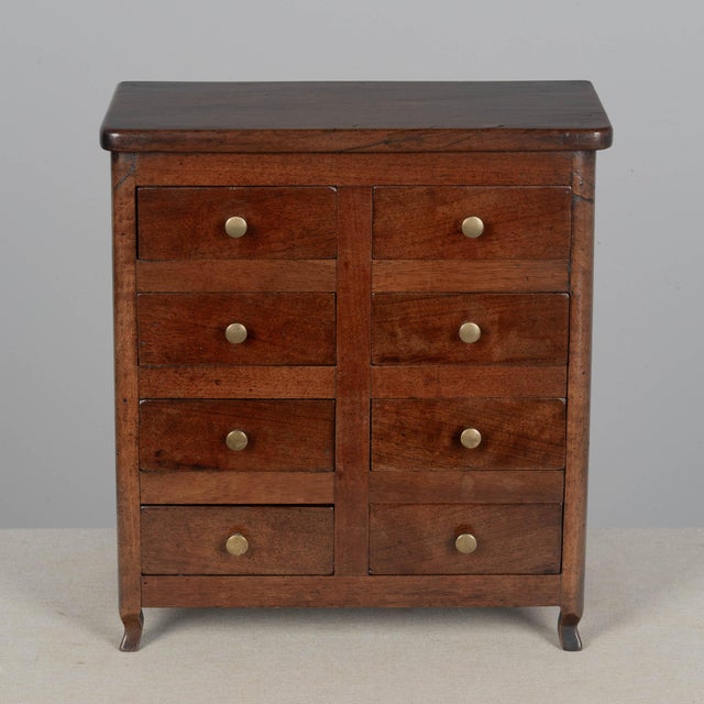 French Country 19th Century Miniature Walnut Commode For Sale - Image 3 of 9
