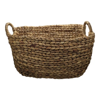 Large Seagrass Basket Rattan Laundry Basket With Handles For Sale