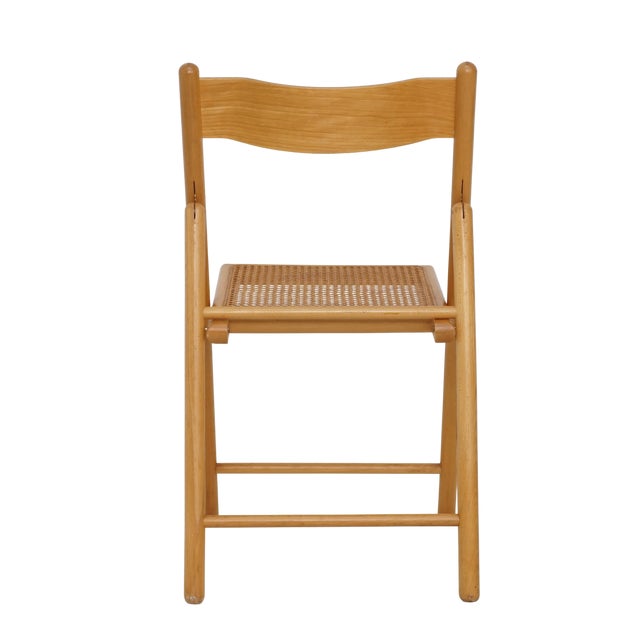 Wood Mid 20th Century Cane Folding Chairs For Sale - Image 7 of 8