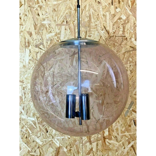 Glass Large Globe Ceiling Lamp, 1960s For Sale - Image 7 of 12