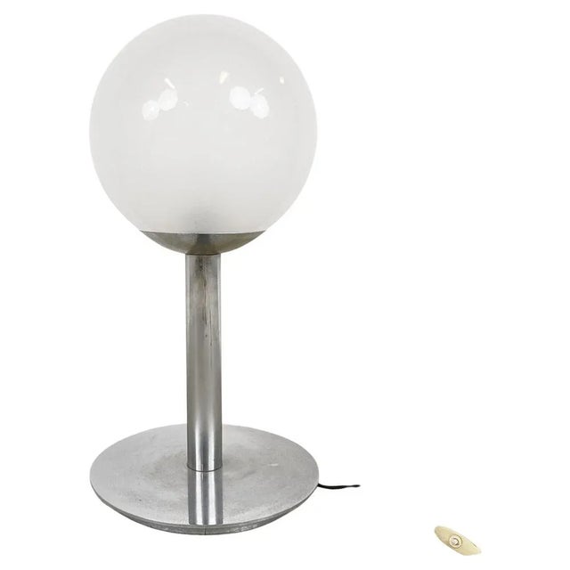 Italian Glass and Chrome Table Lamp, 1960s For Sale - Image 10 of 10