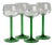 1990s Rhine Wine Emerald Straight Stem Glasses - Set of 4 For Sale