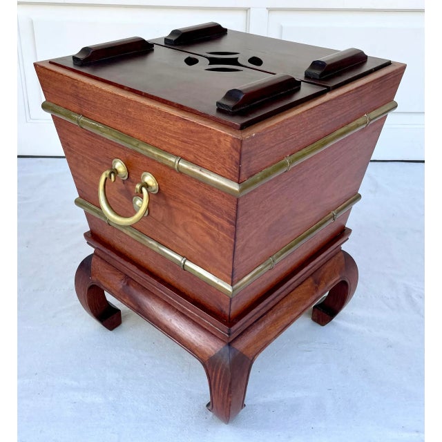 Mid-Century Rosewood and Brass Beverage Ice Box Attributed to George Zee For Sale - Image 9 of 13