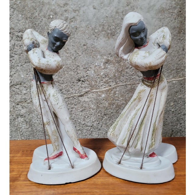 Gray Dancing Figures by Devonware Circa. 1950's - A Pair For Sale - Image 8 of 8