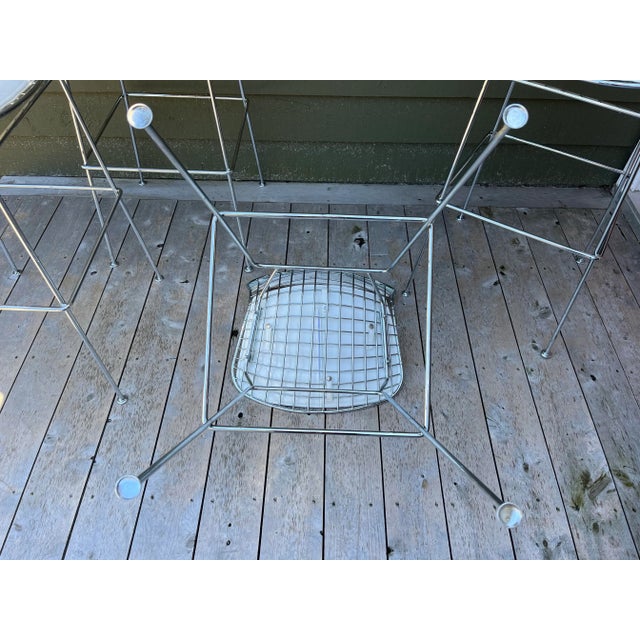 Midcentury Bertoia Style Bar Stools - Set of Four For Sale - Image 11 of 12