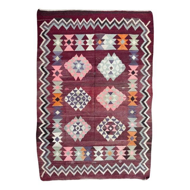 Mid-Century Turkish Anatolian Kilim Rug, 1950s For Sale
