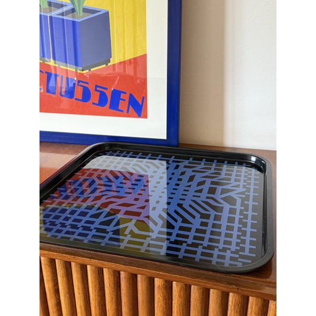 Space Age Op Art Metal Tray by Victor Vasarely for Metalgraf, Italy, 1970s For Sale - Image 9 of 11