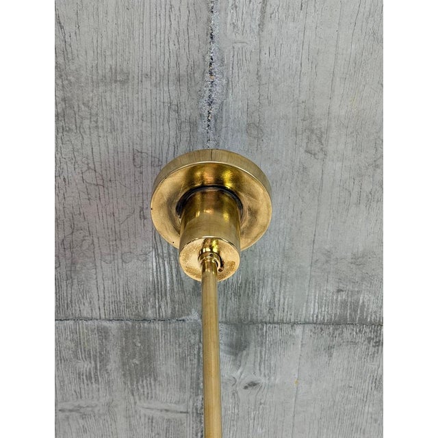 Art Deco Czech Polished Brass Chandelier, 1930s For Sale - Image 11 of 13