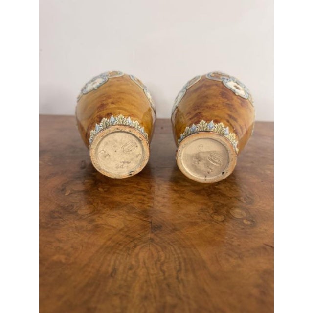 Antique Vases from Doulton Lambeth, 1880, Set of 2 For Sale - Image 4 of 7