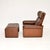 Set of Vintage Italian Leather Reclining Armchair and Ottoman, 1960s For Sale - Image 6 of 14
