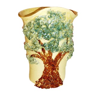 Mid-Century Italian Ceramic Vase by R. L. For Sale