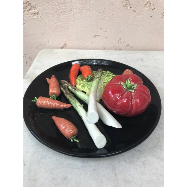 Mid-Century Modern C.1950 French Country Majolica Vegetables Platter Vallauris For Sale - Image 3 of 6