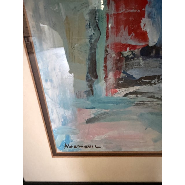 abstract composition by Pinchas Abramovich (1909–1986), a prominent Lithuanian-born Israeli painter and a founding member...