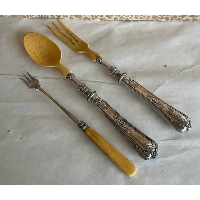 French French Vintage Faux Ivory Serving Pieces, Set of 3 For Sale - Image 3 of 3