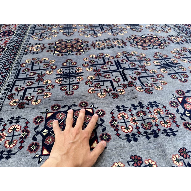 Textile Fine Turkmen Khal Mohammadi Rug, Rare Grey Field - 6'5" X 5'0" For Sale - Image 7 of 13