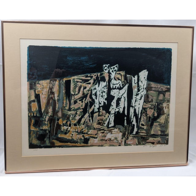 1980s Signed Limited Edition Yosl Bergner Lithograph, 20/135, Framed With Embossed Publisher's Blindstamp For Sale - Image 10 of 18