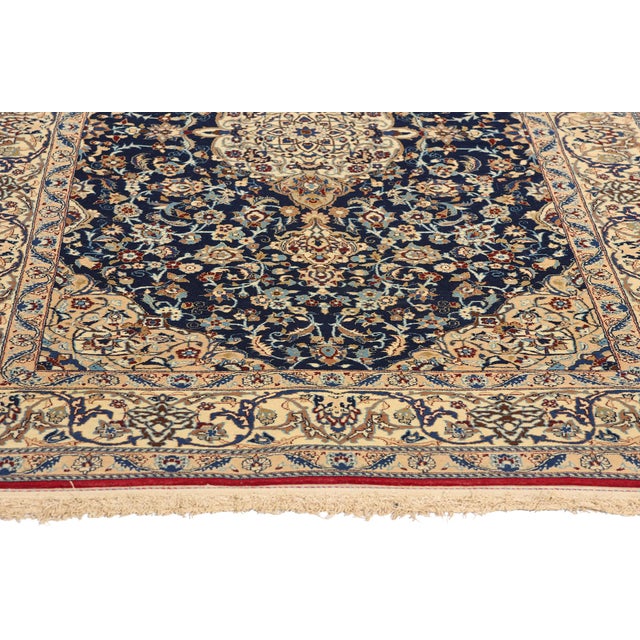 Vintage Persian Tudeshk Nain Rug - 03'06 X 05'09 For Sale - Image 4 of 9