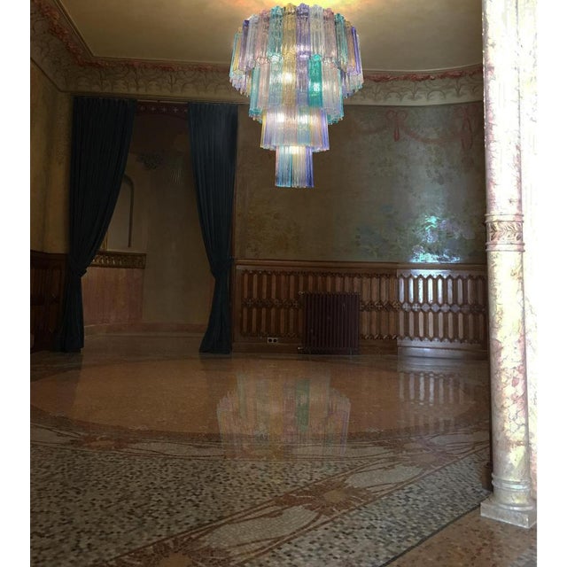 Blue Large Multicolor Murano Chandelier by Valentina Planta For Sale - Image 8 of 18