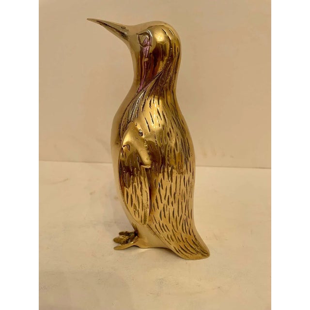 Vintage Hollywood Regency Brass Penguin Sculpture For Sale In New York - Image 6 of 11