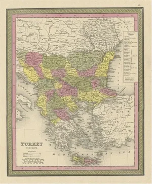 Map of Turkey in Europe, 1846