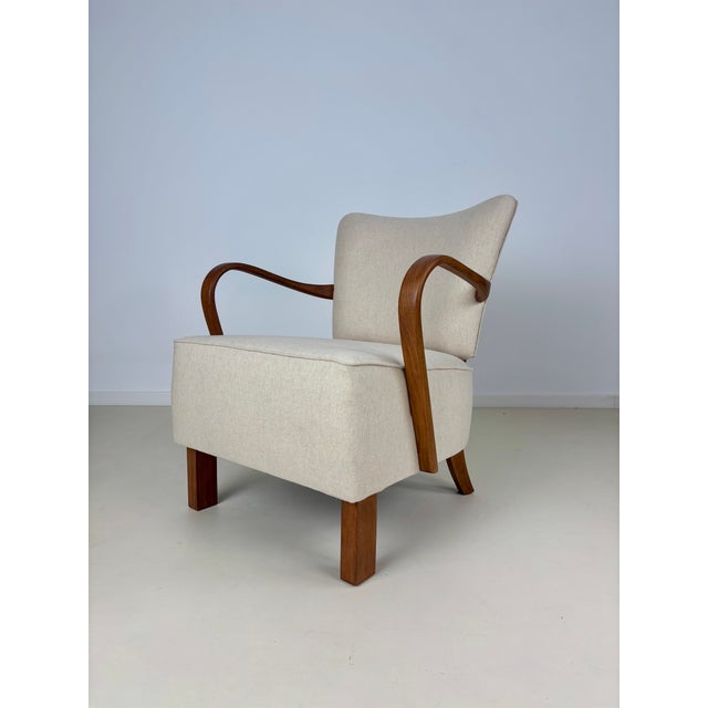 Mid-Century Modern H-237 Armchair by J. Halabala, 1950s For Sale - Image 3 of 14