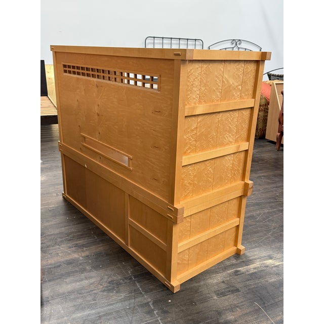 Brown Berkeley Mills Maple Audio/Visual Tansu Cabinet For Sale - Image 8 of 12