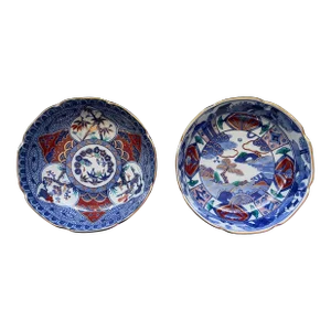 Vintage Takahashi Japan Colorful Dishes With Gold Accents - Set of 2