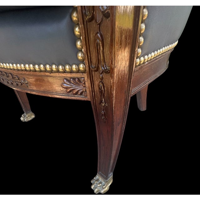 Early 19th Century Russian Empire Style Mahogany Bergère Armchairs - Pair For Sale - Image 16 of 18