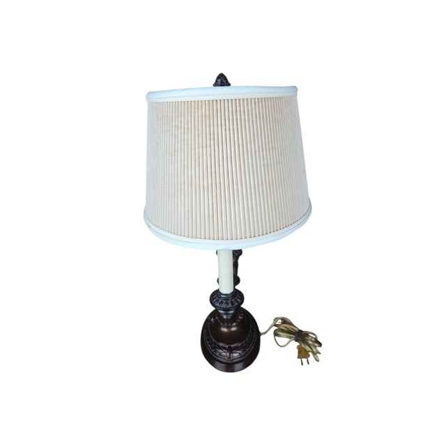 Late 20th Century Vintage 1998 Frederick Cooper "Trevor" Dark Bronze & Brass Bouillotte Table Lamp For Sale - Image 5 of 14