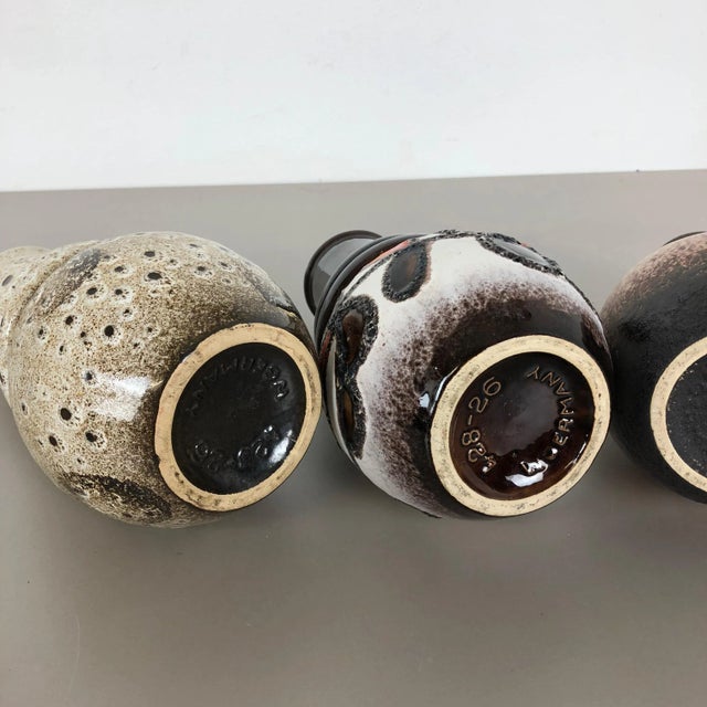 German Fat Lava Vienna Vases from Scheurich, 1970s, Set of 3 For Sale - Image 13 of 16