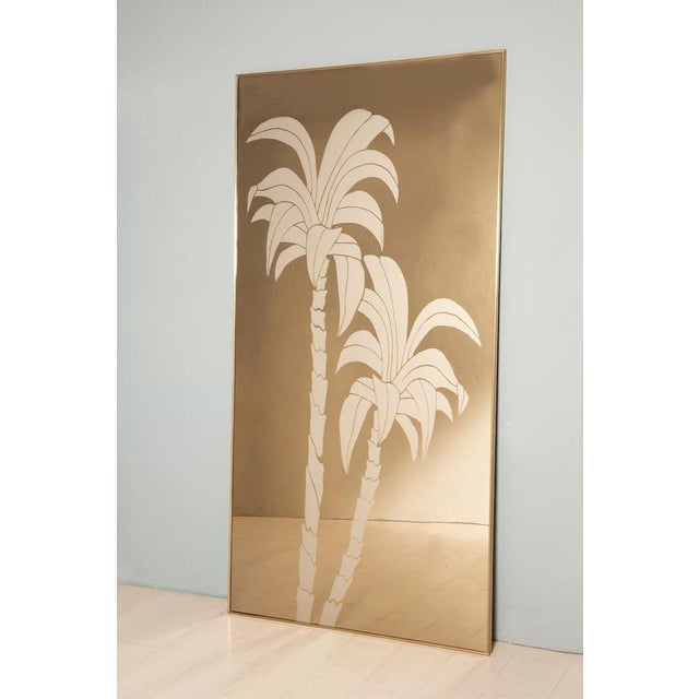 Contemporary Brass Framed Mirror from Pescetta For Sale - Image 3 of 18