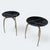Uttermost Revelation Modern Black Marble and Forged Gold Metal Wishbone Round Side Tables- A Pair For Sale - Image 4 of 11