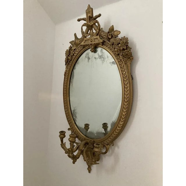 Gilt Gesso Girandle Mirror For Sale - Image 13 of 13