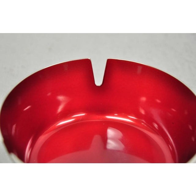 Red Vintage Reed & Barton 22 Silver Plated Red Enamel Columbia Country Club Ashtray For Sale - Image 8 of 13