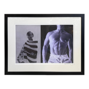 Christopher Makos Signed Print of Andy Warhol Wrapped in American Flag