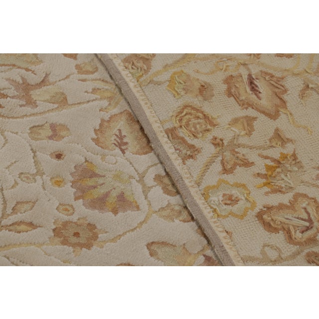 Rug & Kilim’s Tudor Style Rug in Cream With Beige-Brown Floral Patterns For Sale - Image 10 of 10