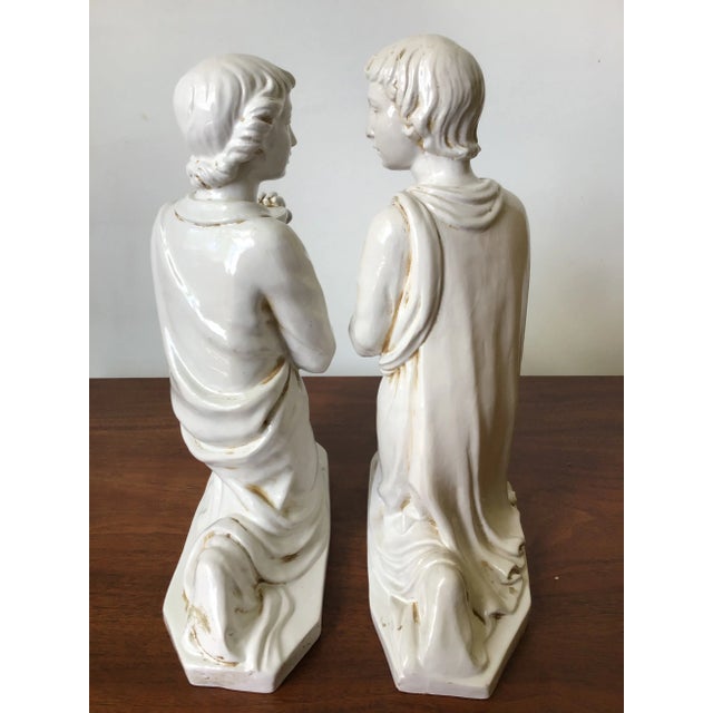 Ceramic 1950s Zaccagnini Italian Pottery Roman Greek Figural Candle Holders - a Pair For Sale - Image 7 of 11