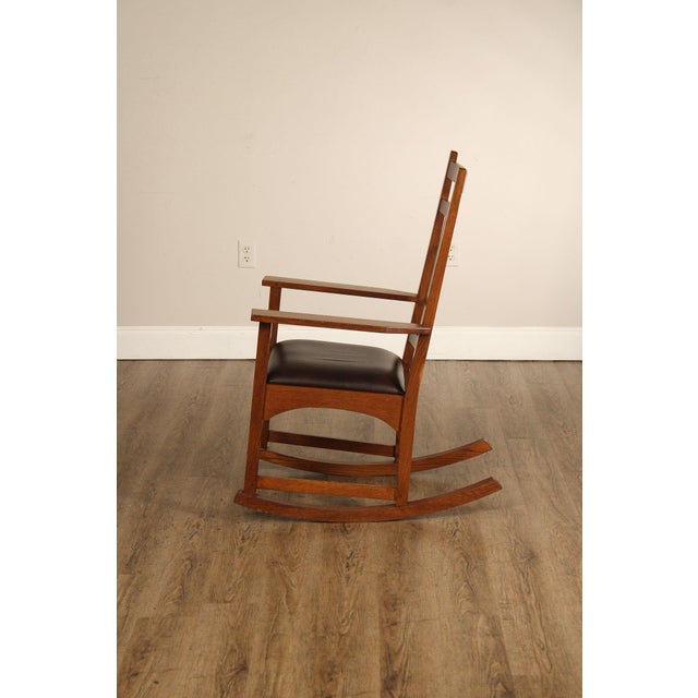 Stickley Mission Collection Harvey Ellis Oak Rocking Chair For Sale - Image 14 of 18