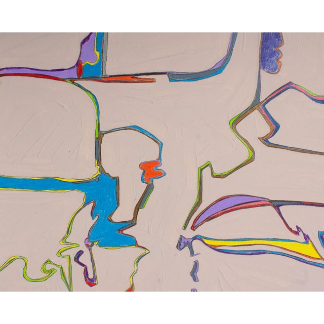 1980s Abstract Mixed Media Painting by Harry Hilson For Sale In Indianapolis - Image 6 of 7